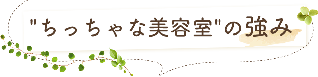 ちっちゃな美容室の強み